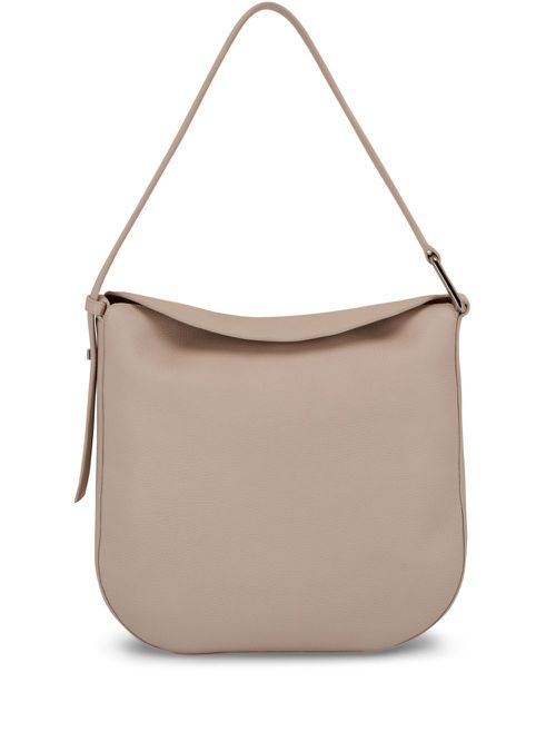 Grained-texture leather bag - Neutrals