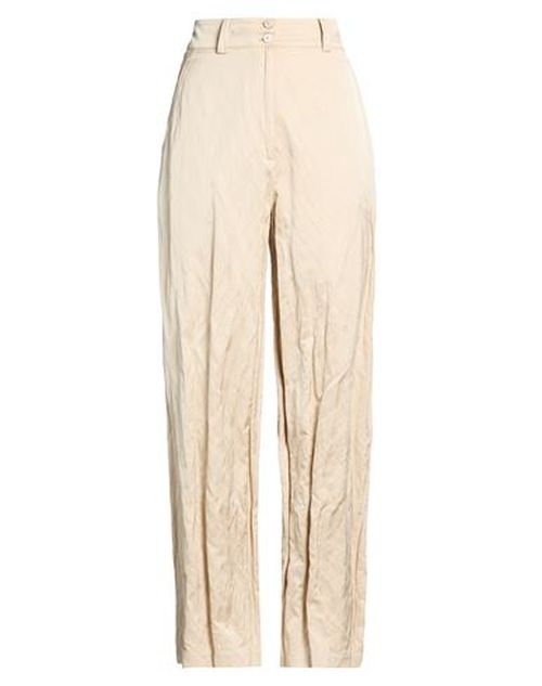 Woman Pants Beige Size 12 Viscose, Cotton, Metallic fiber