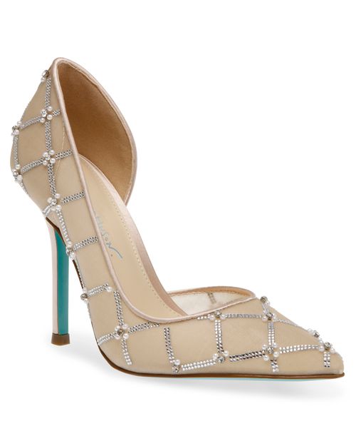 Women's Cruze Rhinestone Embellished Evening Pumps - Nude