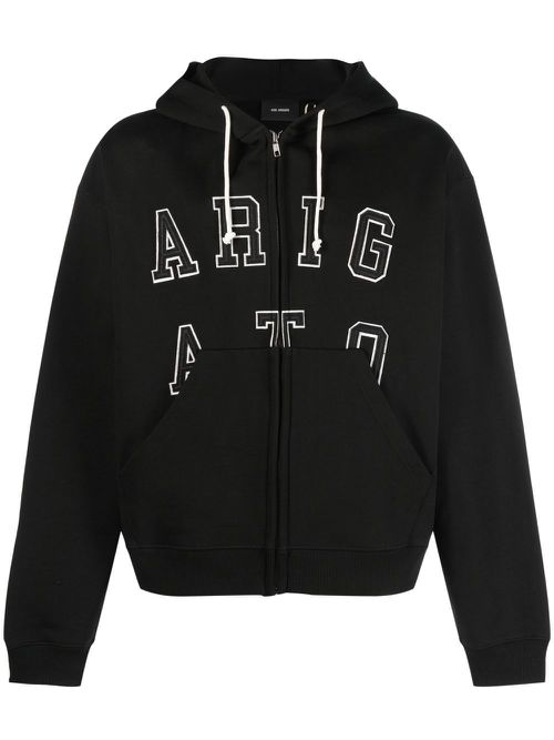 Logo-lettering hoodie - Black