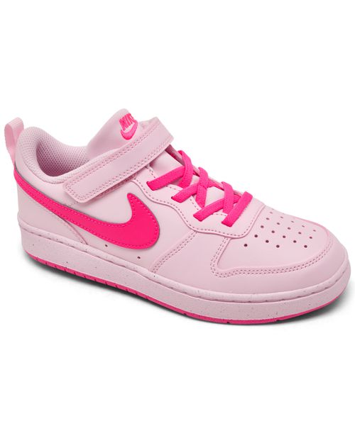 Little Kids Court Borough Low Recraft Fastening Strap Casual Sneakers from Finish Line - Pink