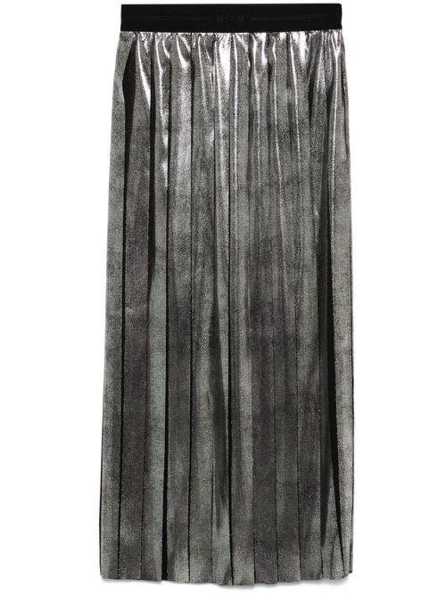 Pleated midi skirt - Black