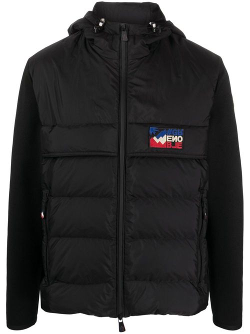 Moncler Grenoble quilted-panel hooded cardigan - ブラック