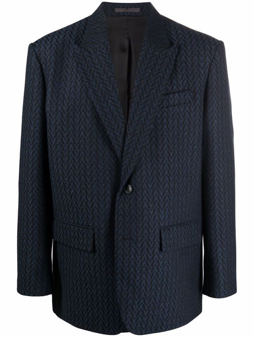 Pinstriped suit jacket - Blue