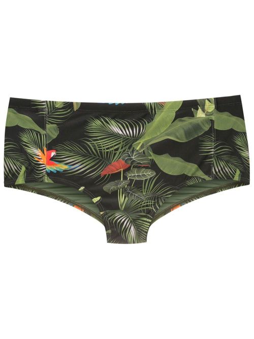 Leaf-print swimming trunks - Black