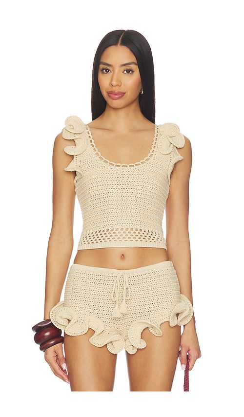 Lovers and Friends Emiko Sweater Vest in Light Taupe. L also in M