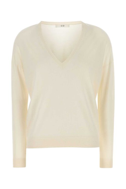 Cashmere V-Neck Sweater — White