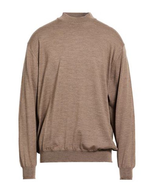 Man Turtleneck Light brown Size 48 Merino Wool
