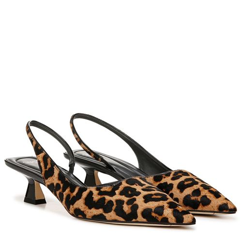 Women's Devin Slingback Pump Shoes (Camel Brown Leopard Print)