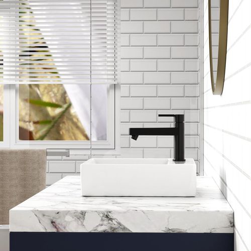 Garvee Bathroom Vessel Sink, Rectangle Bathroom Sink, White Vessel Sink, Countertop Modern Sink