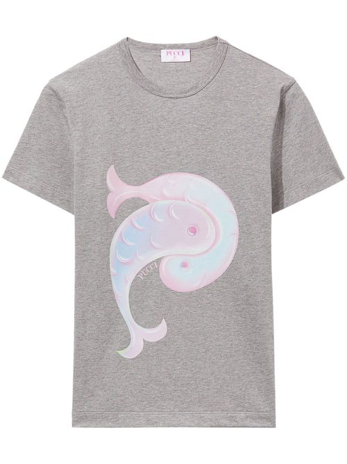 Logo-print cotton T-shirt - Grey