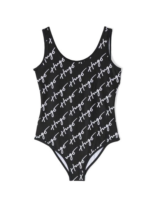 All-over logo-print swimsuit - Black