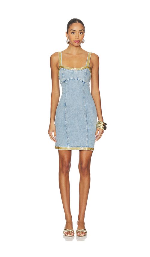 Asta resort mini vestido bordado vera en color azul XL también en L, M