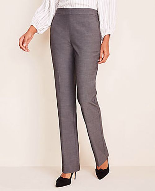 Ann Taylor The Petite Side Zip Straight Pant in Bi-Stretch