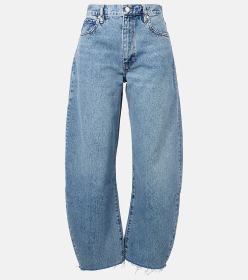 Bubble Crop high-rise barrel-leg jeans