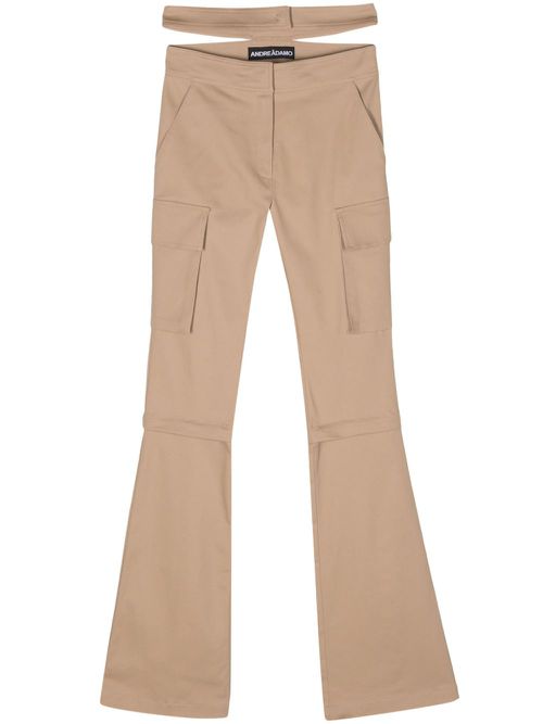 Detachable-panels flared cargo trousers - Neutrals
