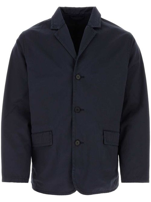 Cotton-blend shirt jacket - Blue