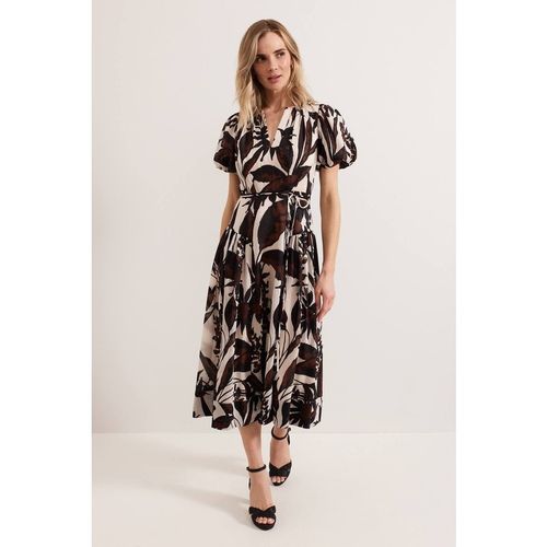 Phase Eight Zarah Printed Dress In Light Khaki
