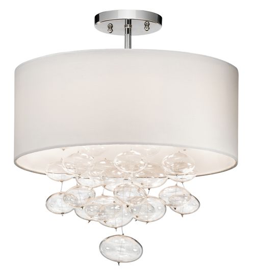 Chrome Three Light Semi Flush Mount from the Piatt Collection