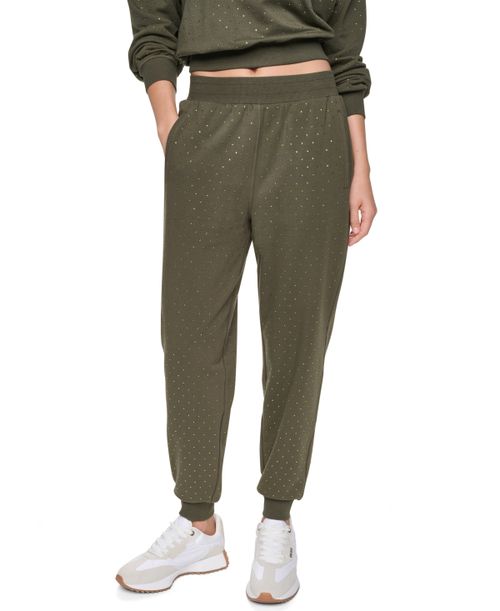 Women's Rhinestone High-Rise Jogger Pants - Hemlock/Hemlock