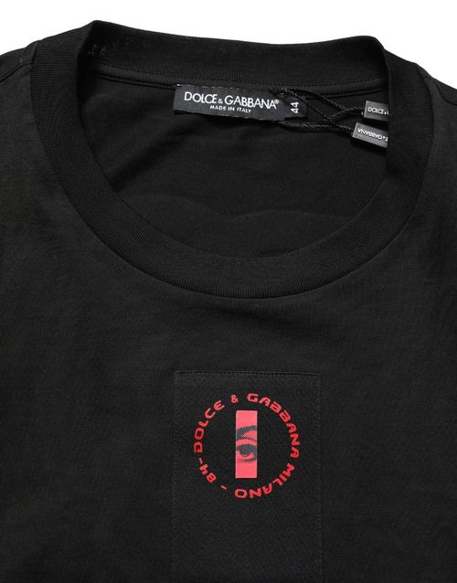 Logo-Patch Cotton Jersey T-Shirt — Black