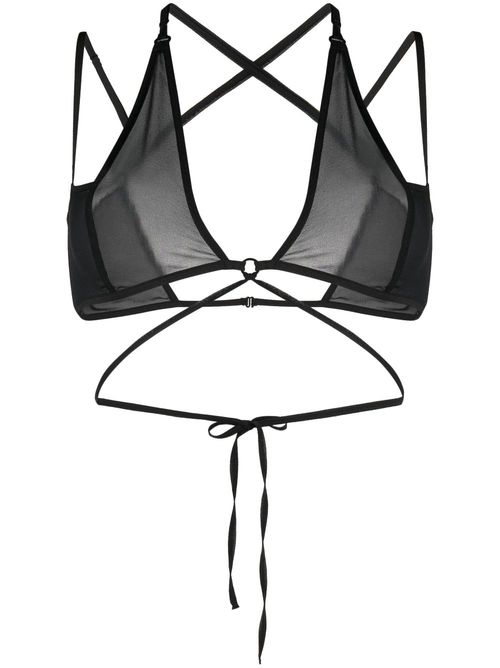 Silk strappy top - Black