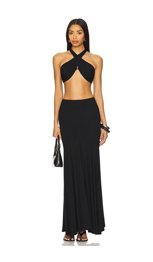 Superdown Yasmina Maxi Skirt Set in Black.  XS. Also in L