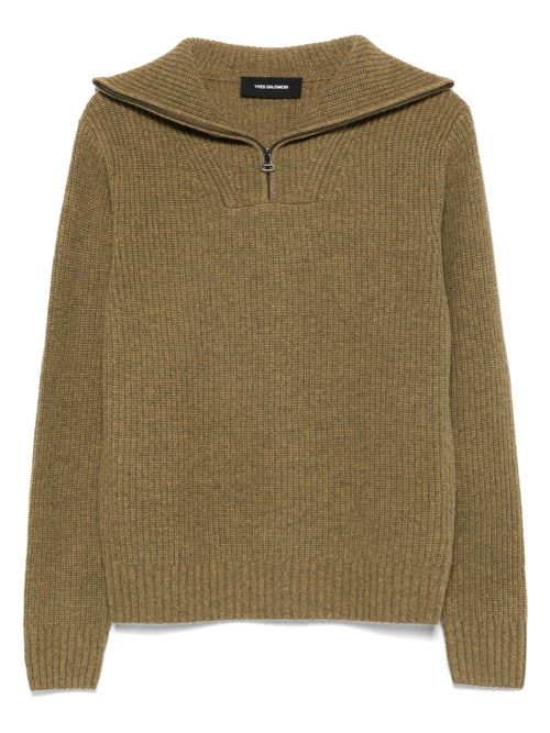 Yves Salomon zip-fastening jumper - Green