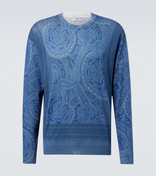Paisley silk and cashmere sweater