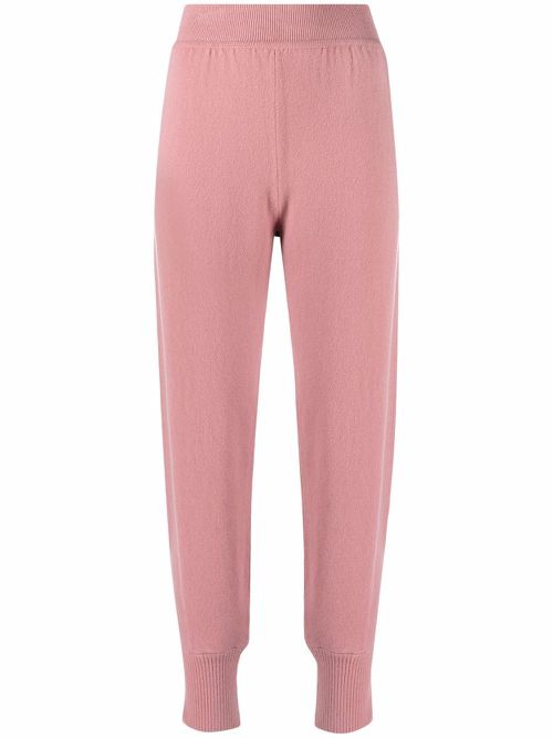 High-rise knitted sweatpants - Pink