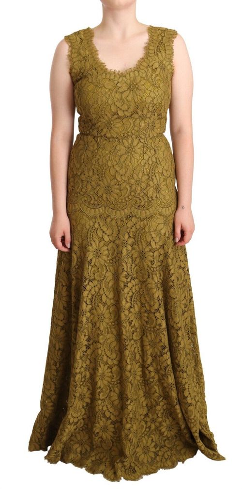 Floral Lace Maxi Dress — Brown