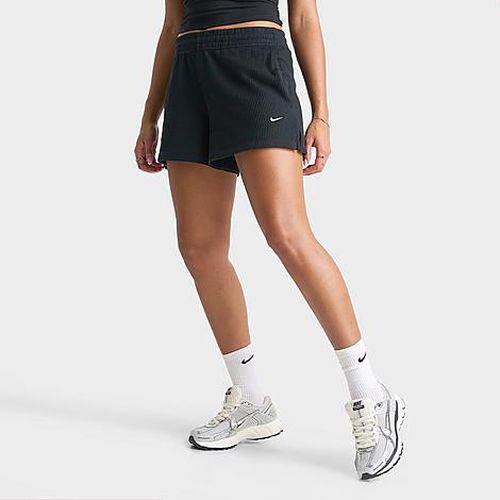 Women's Sportswear Chill Waffle Loose Mid-Rise Shorts in Black
