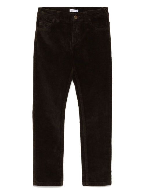 Logo patch skinny trousers - Brown