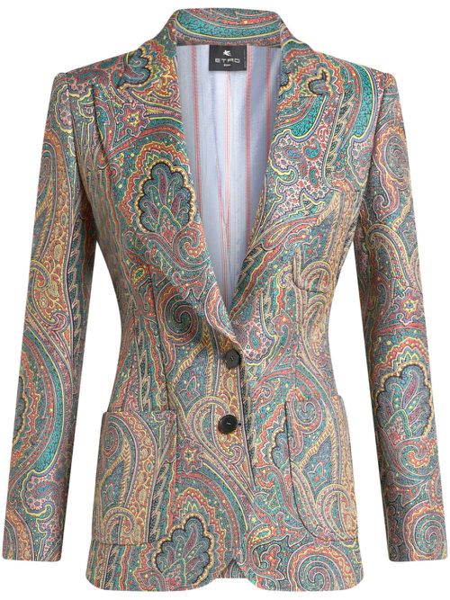 Paisley-print blazer - Blue