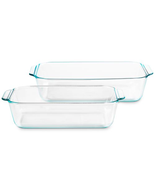Deep Baking Dishes, Set of 2 - Clear