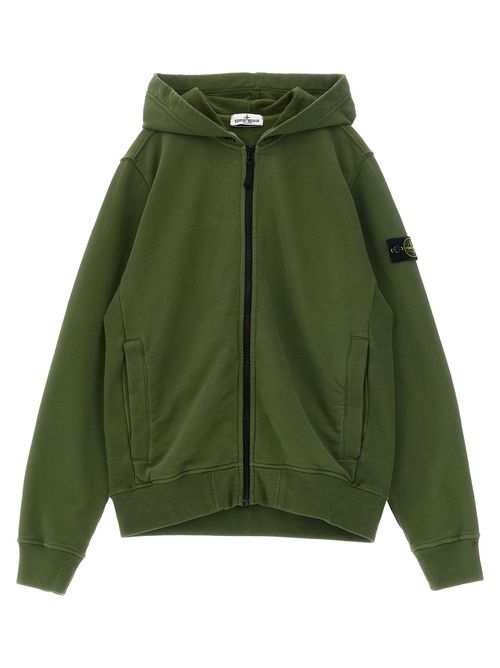 Logo Badge Pure Cotton Hoodie — Olive Green