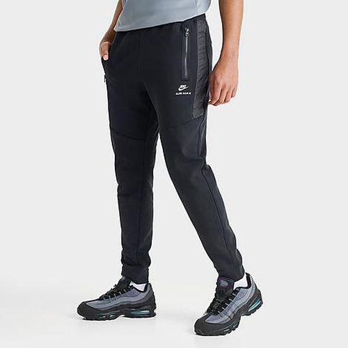 Men's Sportswear Air Max French Terry Fleece Jogger Pants in Black/White