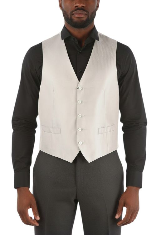Light Beige Textured Waistcoat