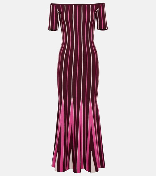 Pleated wool maxi dress