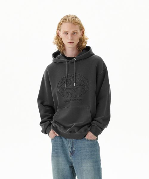 PIGMENT ECLIPSE LOGO HOODIE CHARCOAL