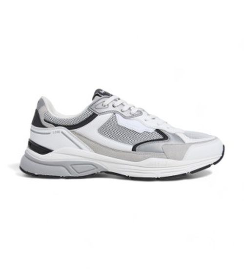 Pepe Jeans for man. PMS60031 Trainer Dave Master white, grey (45), Flat, Suede, Laces, Casual