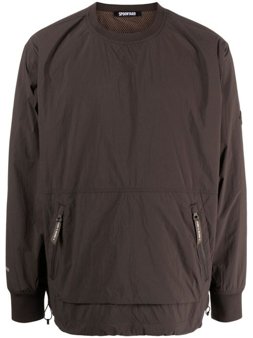Crew-neck logo-patch sweatshirt - Brown