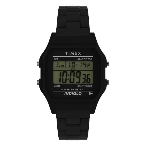 80 36mm Glossy Black Resin Bracelet Mens Watch