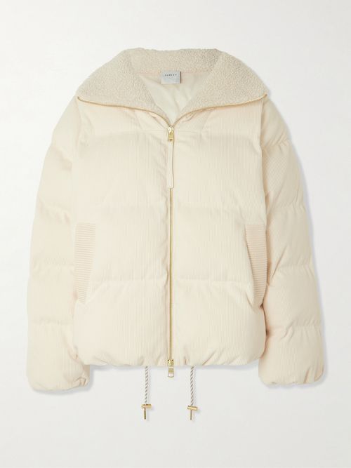 Brackley Fleece-trimmed Corduroy Jacket - Cream