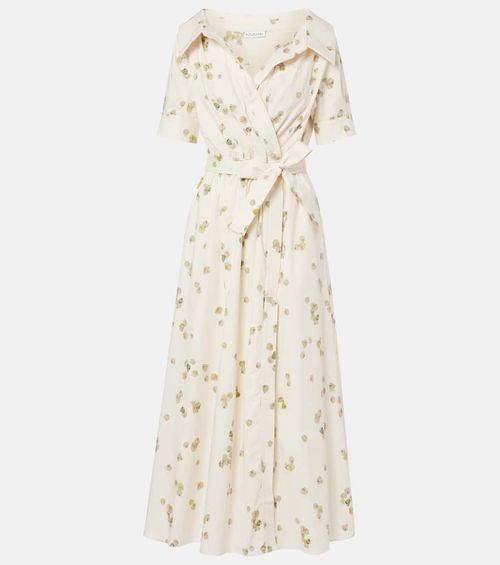 Lydia floral cotton-blend wrap dress