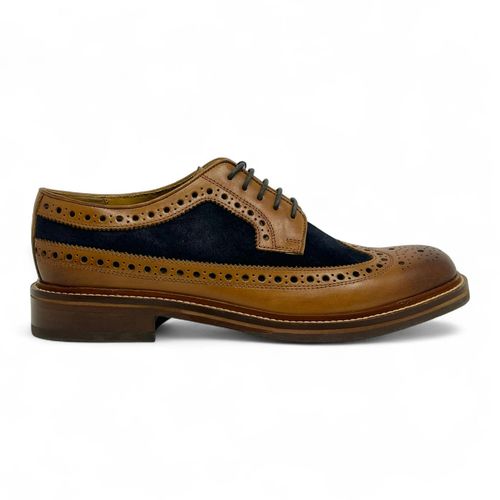 Chapman & Moore Men's Tan Brown Suede Leather Brogues Shoes - Tan
