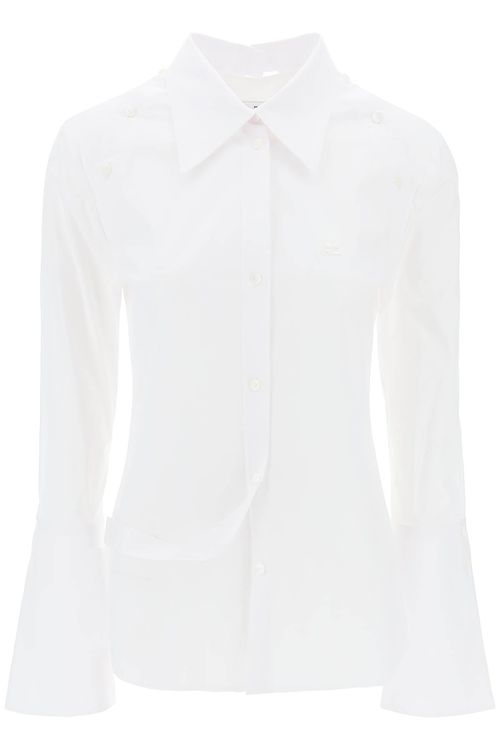 -Camicia In Popeline Di Cotone Modulare-Donna