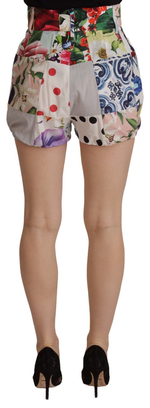 Patchwork Cotton Shorts — Multicolor