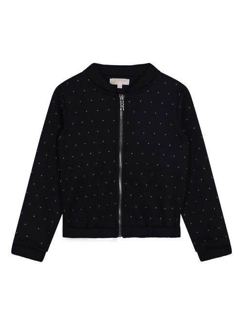 Rhinestone-embellished zip-up jacket - Black