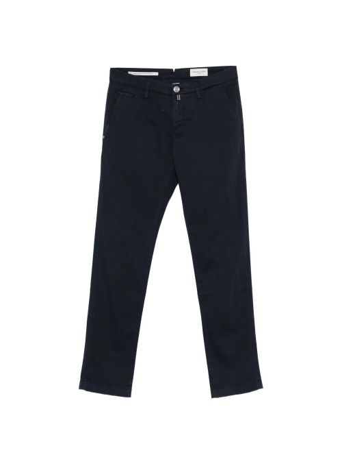Button-Front Cotton Trousers — Navy